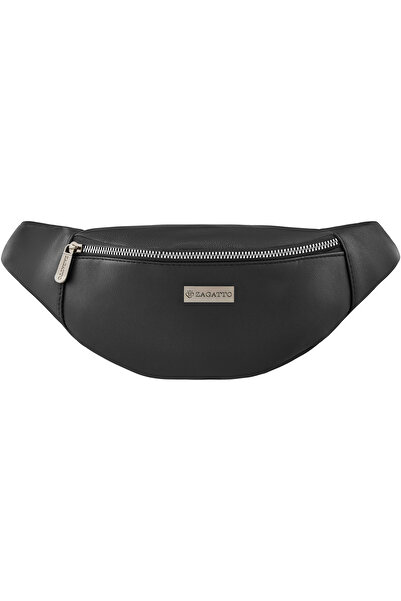 zagatto Γυναικεία Τσάντα Γλουτών, Zagatto, Μαύρη, Δερμάτινη, Συμπαγής & Ελαφρ...