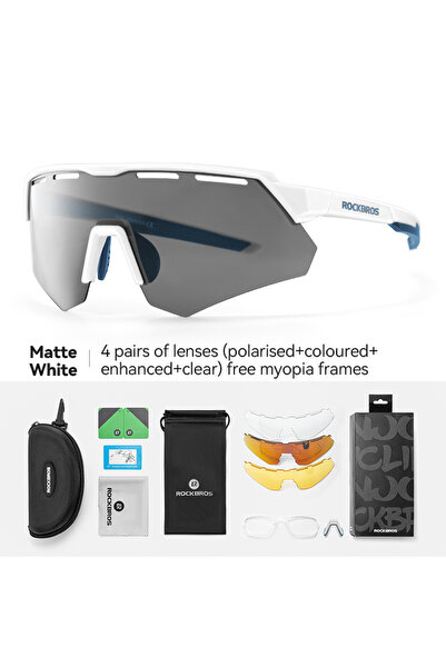 ROCKBROS 4pcs lens SP2461 Bike Glasses Polarized Men Women Bicycle Glasses 4L...