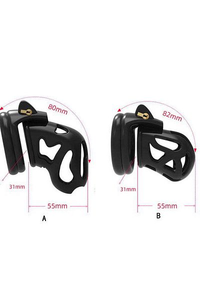 WildFashion Cusca castiate pentru barbati cu cheie si 5 inele de dimensiuni diferite, Negru, TOY513A-1