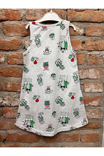 VİENETTA Girl's Combed Cotton Thick Suspender Skirt Oval Nightdress