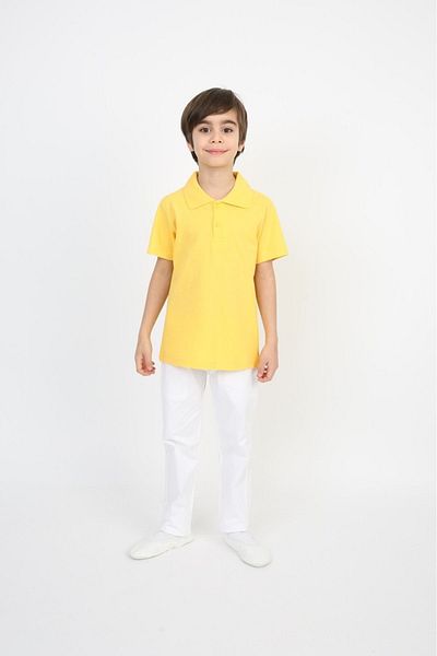 vyloo Boy'S- Short Sleeve Lacoste Polo Neck T-Shirt and White Linen Pants