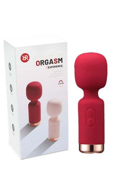 WildFashion Mini wand vibrator for clitoral stimulation, soft silicone, Red, TOY476-3