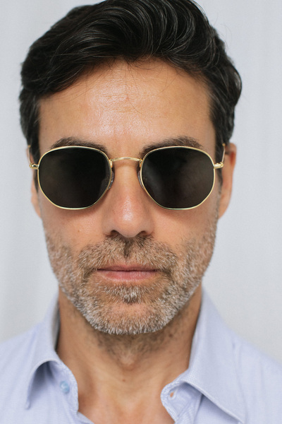 Bilge Karga نظارات فيلدا الذهبية الخضراء للرجال