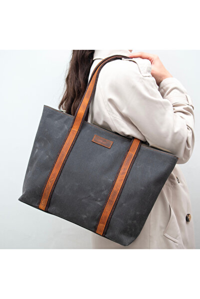 Gillario Design 05 Kanvas Kumaş - Deri Kadın Omuz Çanta