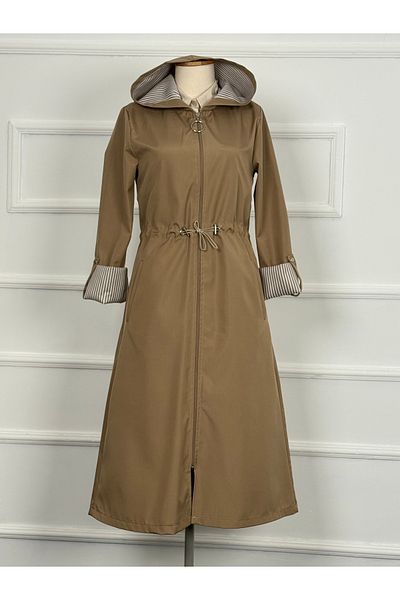 RACE FASHİON Trench impermeabil din material Bondit în dungi Rc5010