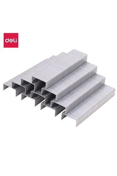 Deli Deli E0012S Staples, 26/6, 1000PCS Zinc-Plated, Sharp Tips, Silver – For Office Filing