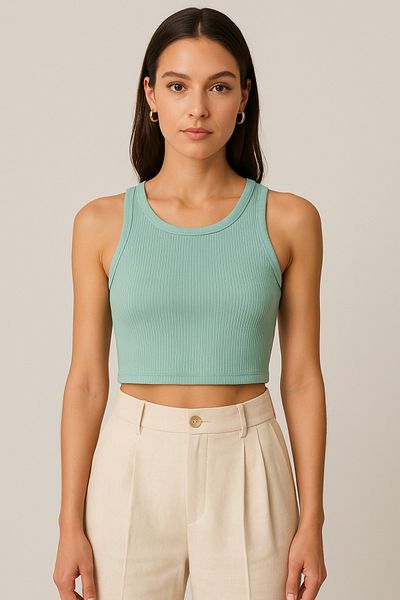 HNX Cotton Thick Strap Crop Women's Tank Top
