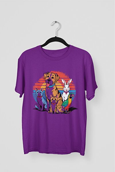 Butik BĂRBAȚI/FEMEI - ANIMALI - TRIOC CU MÂNĂ SCURTĂ CU Gât rotund, cu imprim...