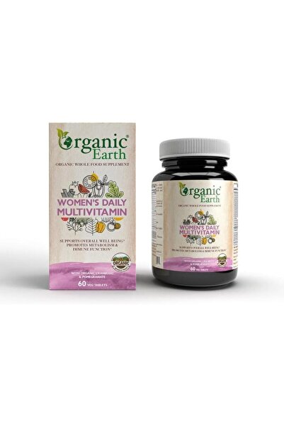 ORGANIC EARTH الفيتامينات المتعددة النباتية اليومية للنساء - تعزيز صحة الجهاز...
