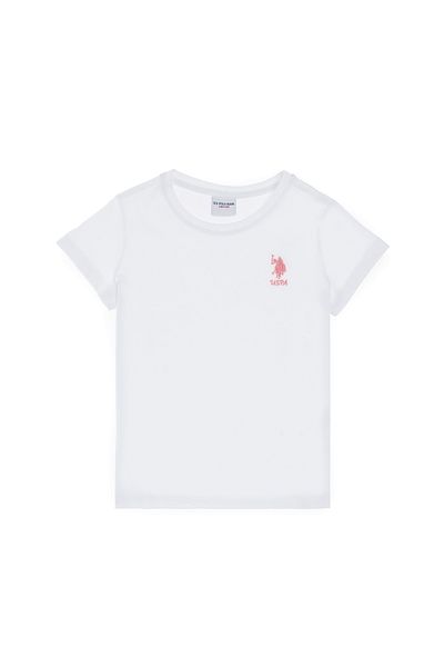 U.S. Polo Assn. Girl's White Crew Neck T-Shirt 50306210-Vr013