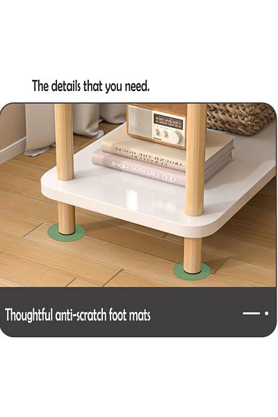 COOYA Nightstand Bedside Table,3-Tier Storage Shelf,Wooden Waterproof, for Bedroom,Living Room