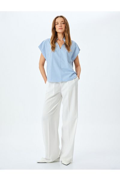 Koton Blue Striped Blouse For Women