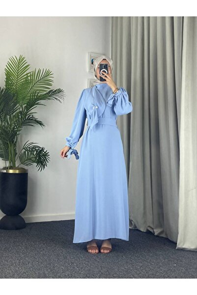 Esre Store 4508 - Rochie musulmană detaliată, albastră