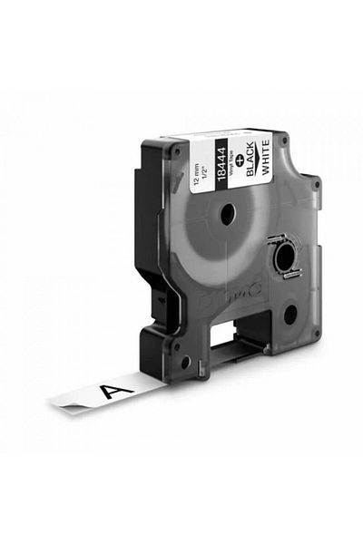 I-AICON Dymo DY18444, Banda Vinil compatibile, Negru pe alb, 12mm x 4m - i-Aicon