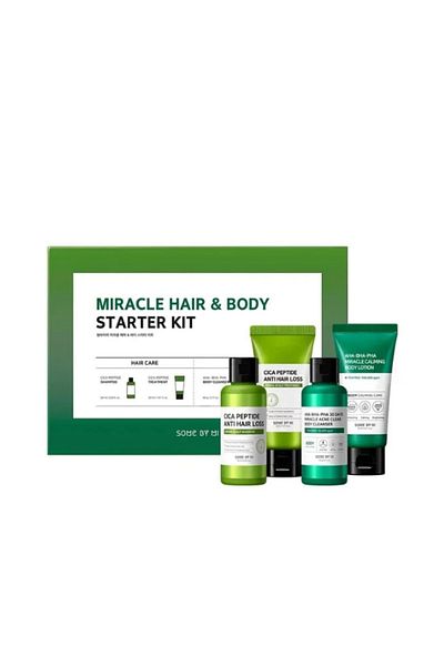 Some By Mi Miracle Hair & Body Starter Kit – 4-Step Travel Set for Scalp & Skin Care