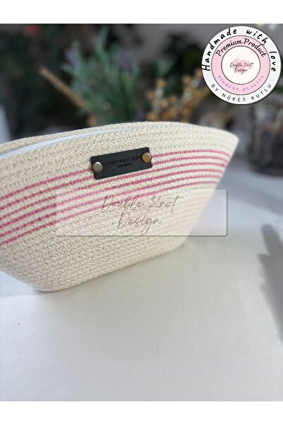 DOUBLE KNOT DESİGN Baby Pink Clutch Portfolio Bag, Evening Bag, Totebag, Women's Bag, Summer, Gift Baby Organizer