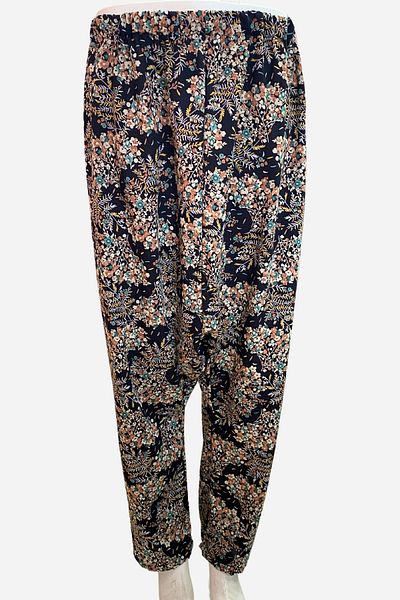 sinankardeşler Women's Mother Large Size Elastic Pocketed Jarge Fabric Patterned Shalwar