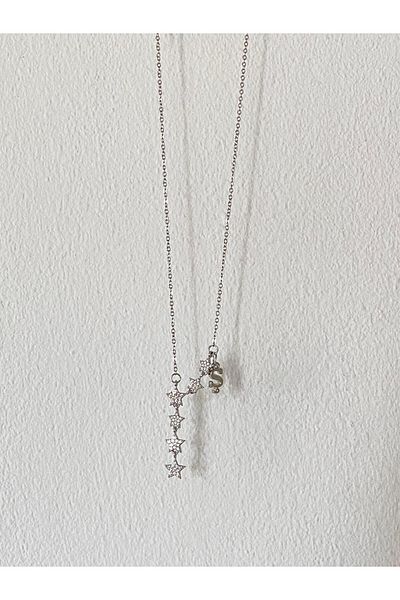 bijoux uniques Shooting Star Letter S Steel Necklace