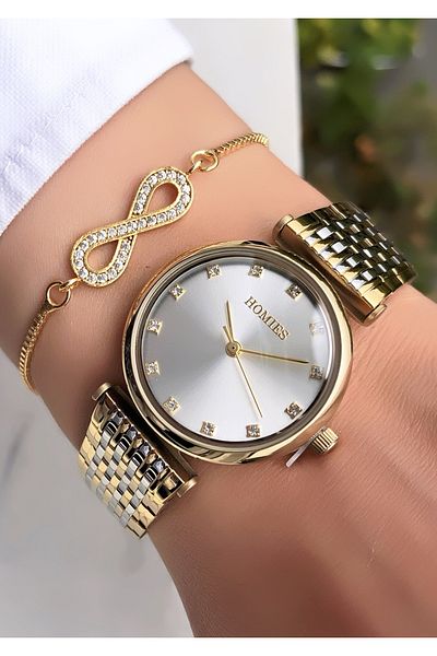 Homies Original Invoice Waterproof Women's Wrist Watch with Bracelet Gift