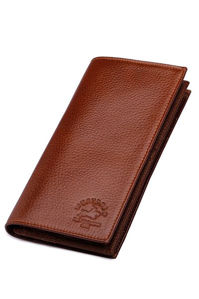 Honorius Men's Genuine Leather Large Size Handbag Wallet with Phone Compartment Brown