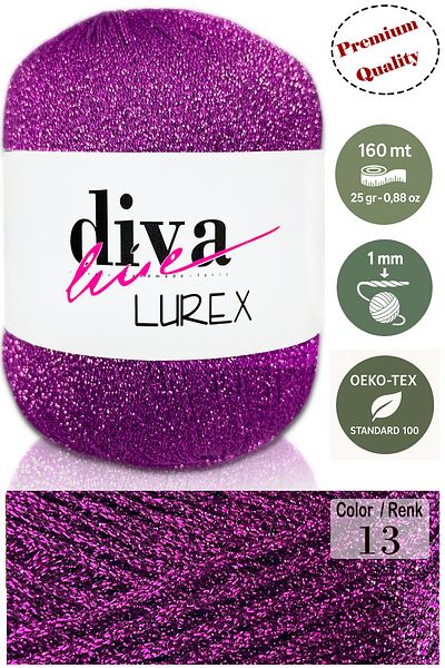 Diva İplik Diva Lurex 13 Blackberry
