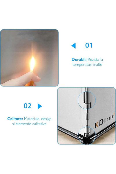 Kdhome KD Home SplatterShield Pro Protecție dublă împotriva stropilor de ulei, argintiu
