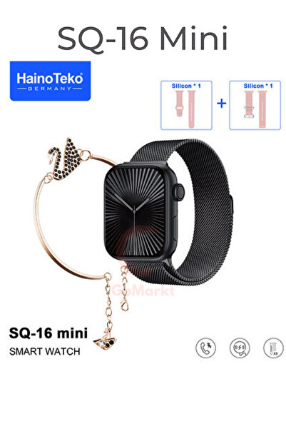 GoMarkt Kadın Akıllı Saat Bileklik Hediyeli Haino Teko SQ-16 Mini 3 Kordon Am...