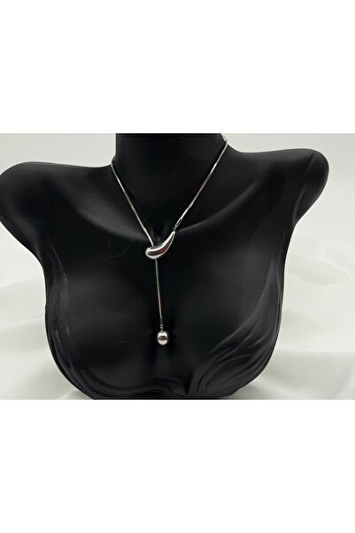 Lunays Water Drop Moden Women Necklace 316 Stainless Steel Silver Color