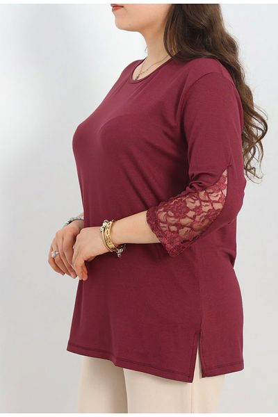 Tunicom Plus Size Lace Detailed Blouse
