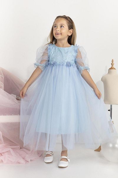 MİNİMONY Rochie de seară pentru bal de absolvire pentru fete - mânecă cu balon, sărbătoare 5006