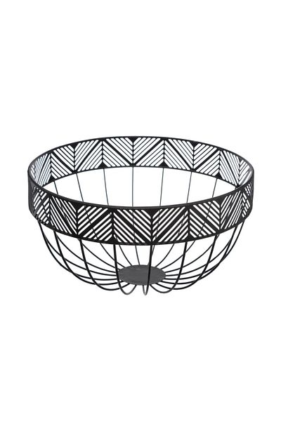 Secret de Gourmet Bol cu ​​fructe Frize, metal, negru, 25 x Î 14,2 cm