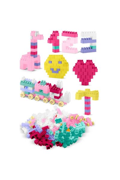 ideal STORE IdealSTORE PastelFun Construction Set, 300 Pieces in Pastel Colors