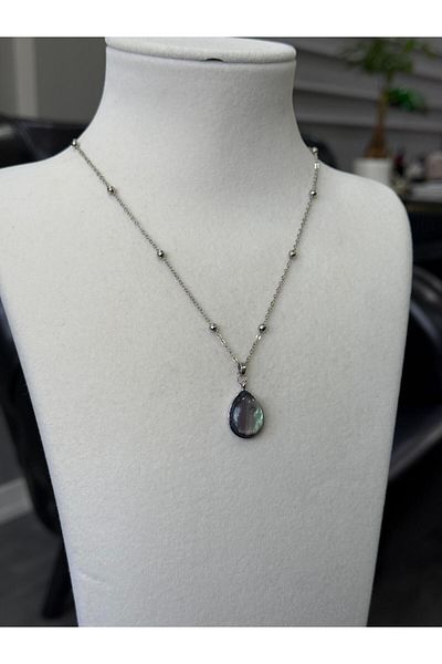 Store Steel Chain Colorful Drop Necklace