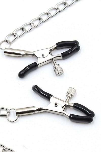 WildFashion Curea cu minge pentru gura tip calus si clipsuri pentru sfarcuri, negru si rosu TOY427-115