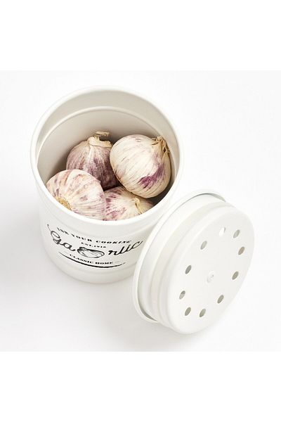 zeller Retro metal garlic storage container, Ø 7.4-9.3 x 12 cm