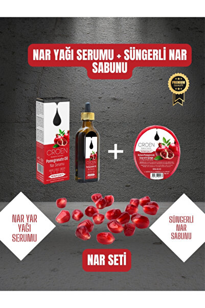 Croen Beauty Croen Nar Yağı Özlü Cilt Bakım Seti – Serum + Sabun | Aydınlatıc...