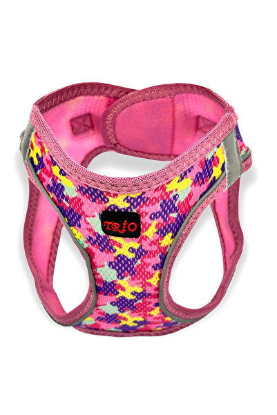 Genel Markalar Kedi Köpek Air-mesh Göğüs Tasması Ve Gezdirme Sevk Kayışı Seti Rose 2si1 Arada