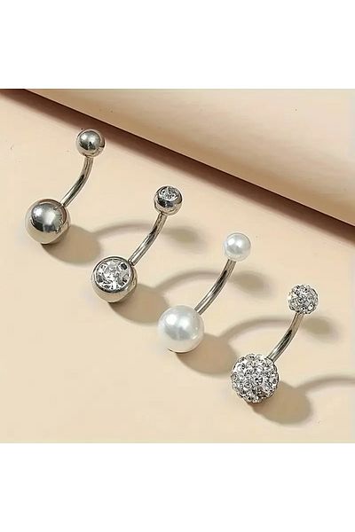 Feron accessories 4 Pieces Classic Stylish Simple Navel Piercing P-104