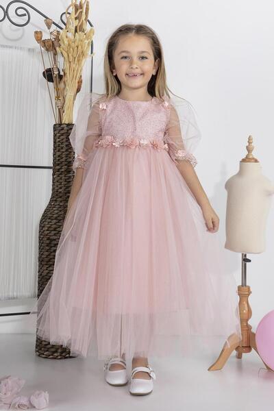 MİNİMONY فستان Minimony للفتيات بعمر 5-9 سنوات - كم بالون، العطلات، التخرج، ف...