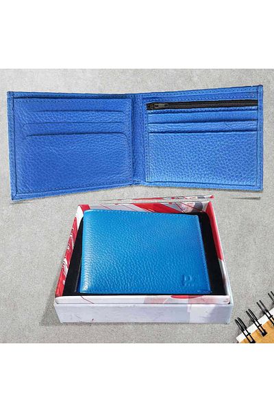 EJOYA Blue Color Ds Groom Leather Wallet