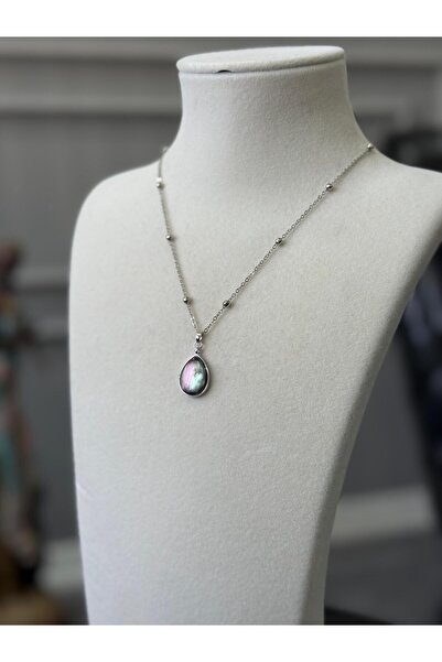 Store Çelik Zincir Renkli Damla Kolye