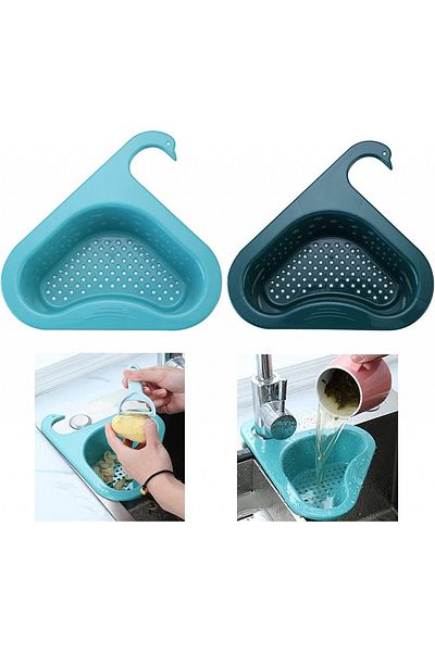 Karll Set of 2 drain filters for N\D sink, plastic, blue/dark green, 26.7 x 24 x 8.2 cm