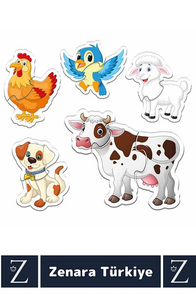 Zenara Baby Development Visual Perception Thinking Skill Development Educational Baby Puzzle-Farm Animals