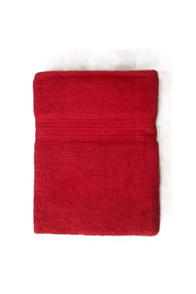 Kotonia Home Rise Jacquard Bath Towel - 100% Cotton, 70x130 Cm, 500g/sqm, Red