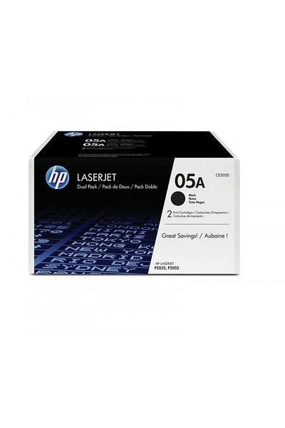 HP Original HP 05a / CE505D Toner Cartridge Pack, Black, 2x 2300 pages