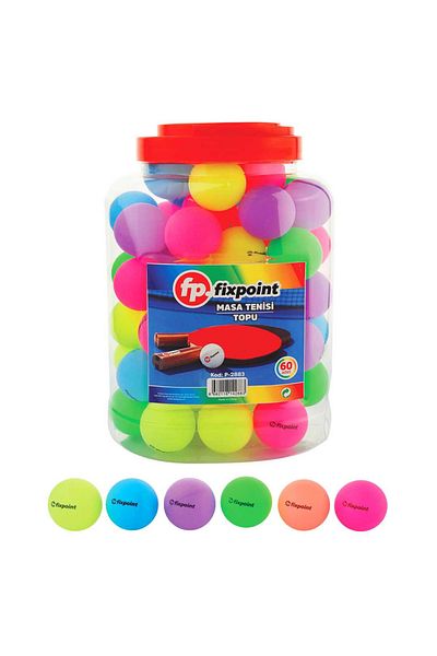FixPoint Table Tennis Ping Pong Ball P-2883 Mixed Colors Pack of 60