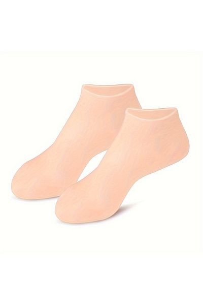 Choice 2pc-skin Silicone Moisturizing Foot Socks, 2 Pack, For Dry And Cracked Feet - With Body Lotion Sooth