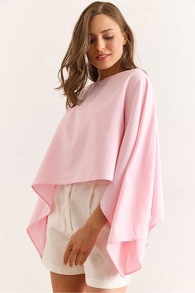 Olalook Γυναικεία Candy Pink Bustier Ευέλικτη Μπλούζα Poncho BLZ-19003015
