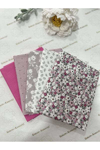 goblenkanaviçe Cotton Fabric Set 5 Pieces 50X110Cm, Kırkyama, Bag Sewing Fabrics