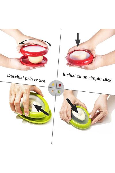 Kdhome Set de 4 recipiente din silicon pentru depozitarea alimentelor KD Home Silly Cup cu capac